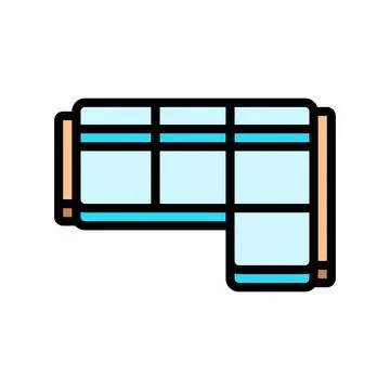 Corner sofa top view color icon vector illustration Illustrazione stock