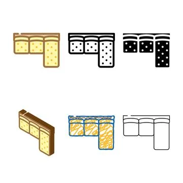 Corner sofa top view color variety icon vector Stock Illustration