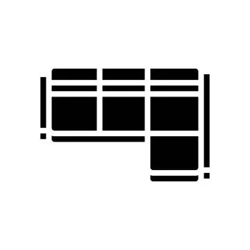 Corner sofa top view glyph icon vector illustration Illustrazione stock