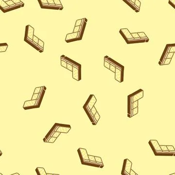 Corner sofa top view isometric icon seamless pattern Stock Illustration