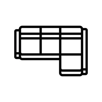 Corner sofa top view line icon vector illustration Illustrazione stock