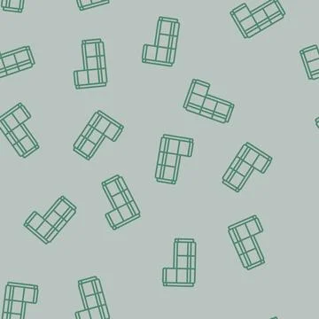 Corner sofa top view line seamless pattern 库存插图