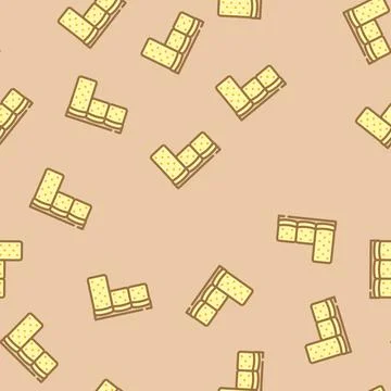 Corner sofa top view vector seamless pattern 스톡 일러스트