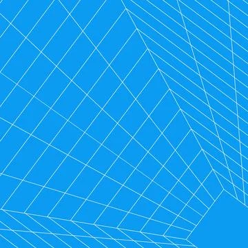 Corner spatial room grid architectural perspective blue background vector Illustrazione stock