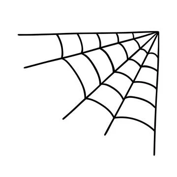 Corner spider web in doodle style Illustrazione stock