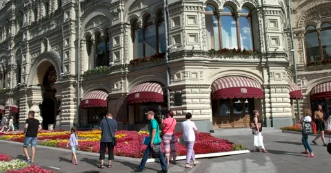 The corner of the State Department Store in Red Square Stock Footage 66193160