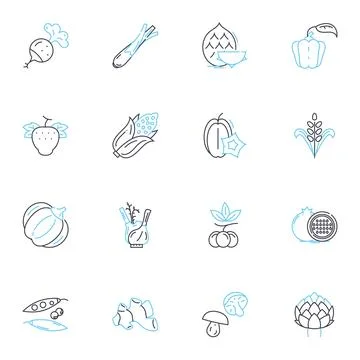 Corner store linear icons set. Snacks, Convenience, Neighborhood, Essential Stock Illustration