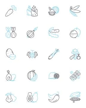 Corner store linear icons set. Snacks, Convenience, Neighborhood, Essential Stock Illustration