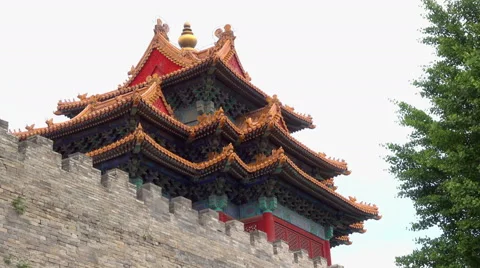 Corner Tower in Imperial Palace in Beijing, China 库存影片 65188835