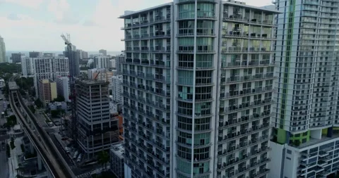 Corner tower on the Miami River Stock Footage 149242850