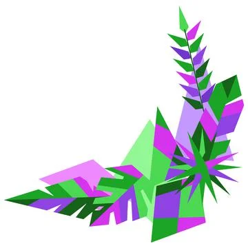 Corner with tropical leaves. Stock Illustration