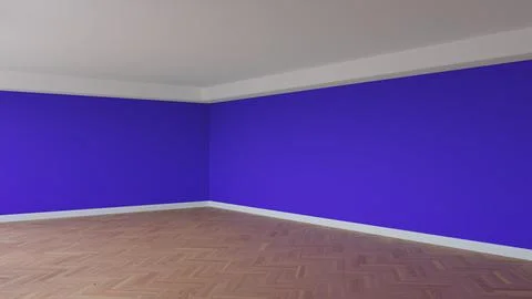 Corner of the Violet Empty Interior with a White Ceiling and Cornice Stock Illustration
