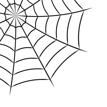 Corner web symbol spiderweb, drawn hand confusion and cobweb traps Illustrazione stock