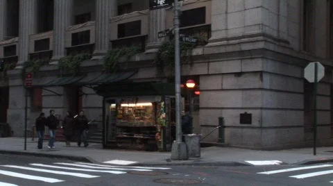 The corner of Williams and Wall St. New York City Stockbeeldmateriaal 304913