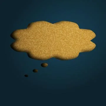 Cornered text bubble at dark blue with yeallow pattern background Stock Illustration