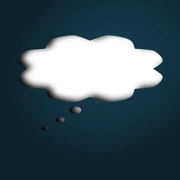 Cornered text bubble at dark blue background with shadow Stock Illustration