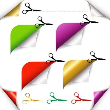 Corners and scissors Stock Illustration