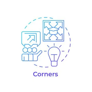 Corners blue gradient concept icon Stock Illustration