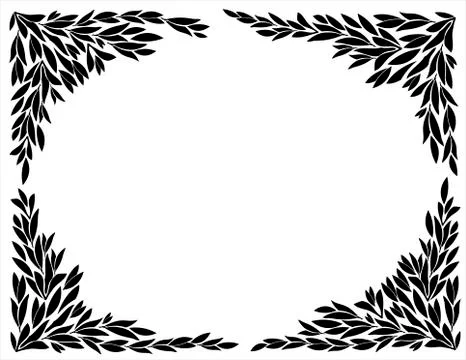 Corners for frames of leaf silhouettes Stock Illustration