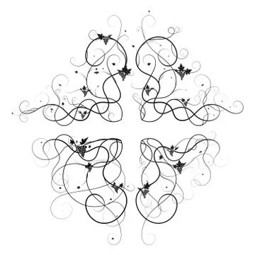 Corners patterns grapes tangled. decoration Stock Illustration