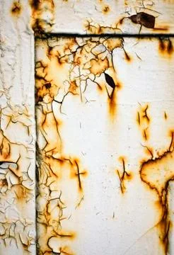 The corners of the rusty iron gate Foto stock