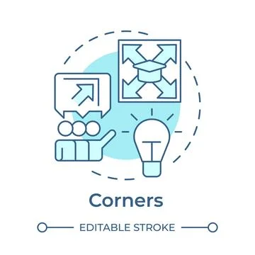 Corners soft blue concept icon Stock Illustration