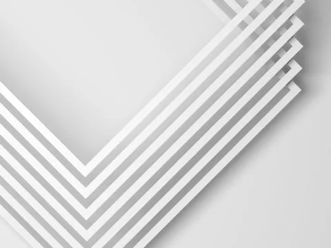 Corners of square paper frames. 3d render Illustrazione stock