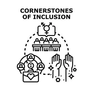 Cornerstones of inclusion vector concept illustration Stock Illustration