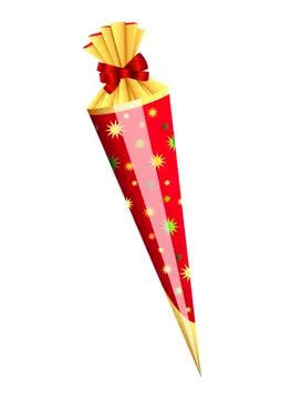 Cornet shaped present for first school day Stock Illustration