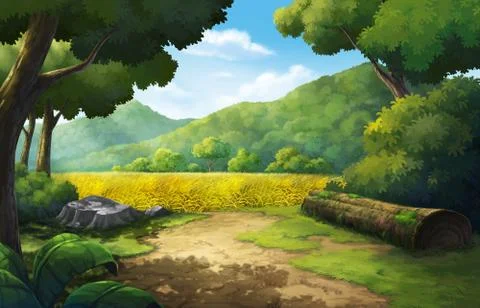 Cornfield in the morning Stock Illustration