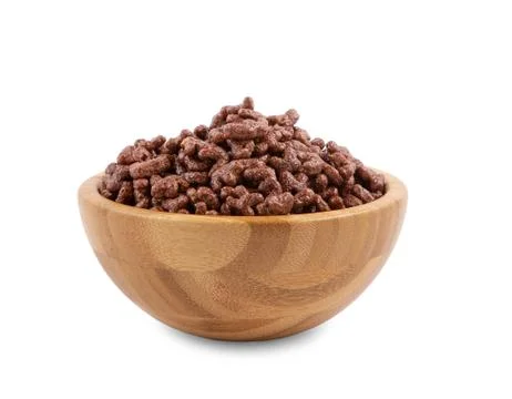 Cornflake chocolate or cornflake nature in the bowl wood is a healthy breakfa Stock Photos