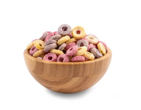 Cornflake chocolate or cornflake nature in the bowl wood is a healthy breakfa Stock Photos