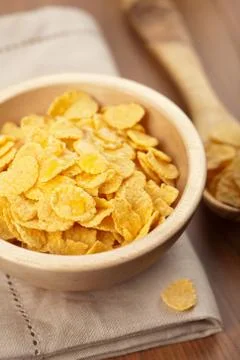 Cornflakes in bowl Stock Photos