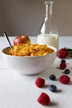 Cornflakes in a bowl Stock Photos