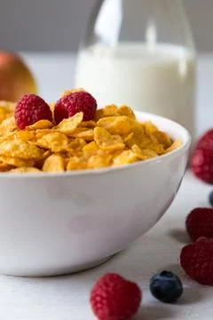 Cornflakes in a bowl Stock Photos