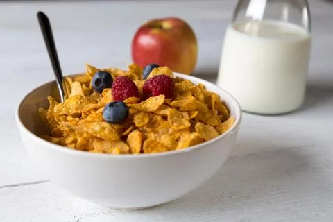 Cornflakes in a bowl Fotos de archivo