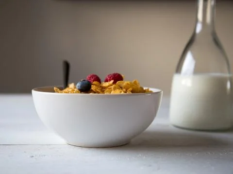 Cornflakes in a bowl Stock Photos