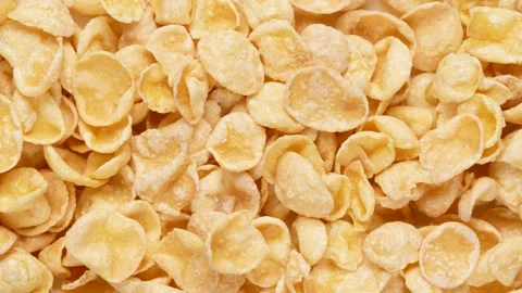 Cornflakes, close-up. Flakes, dolly shot. Stock Footage 168735308