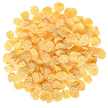 Cornflakes close-up top view Stock Photos
