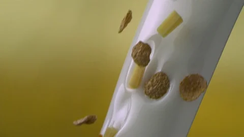  CornFlakes with Fruits mix with a stream Stock Footage 81798080