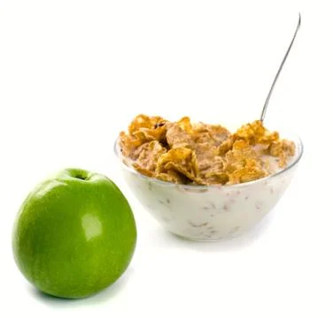 Cornflakes green apple Stock Photos