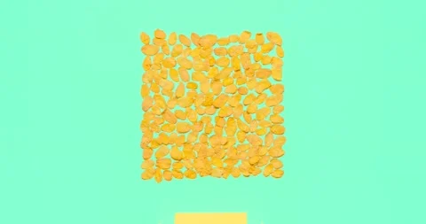 Cornflakes stop motion animation. Corn c... | Stock Video | Pond5