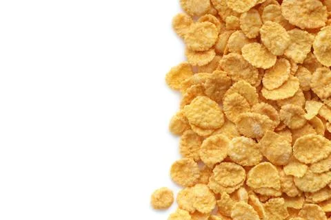 Cornflakes on white background and space for place text Stock Photos