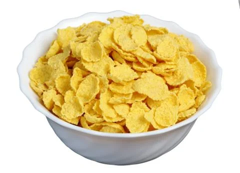 Cornflakes in a white cup Stock Photos