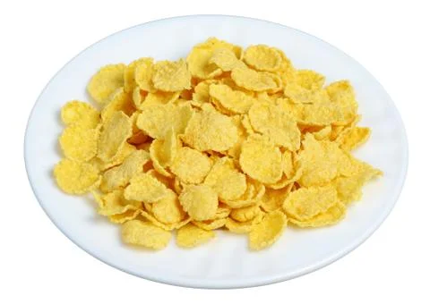 Cornflakes in a white plate Stock Photos