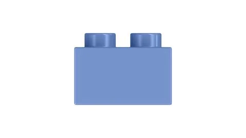 Cornflower Blue Lego Block Isolated on a White Background. Stock Illustration