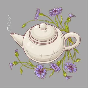 Cornflower tea illustration Illustrazione stock