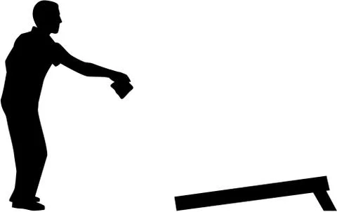 Cornhole player silhouette Stock Illustration