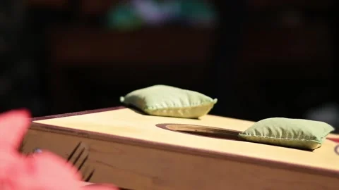 Cornhole. Playing in sunny weather Stock Footage 204101093