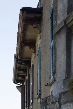 Cornices on the old house Stock Photos